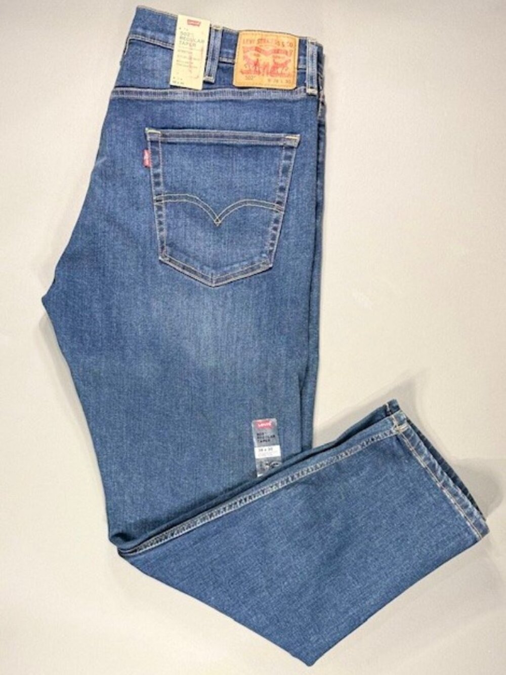 NWT Levi's Premium 502 Taper Jeans Men's Size 38X30 Blue Stretch Performance